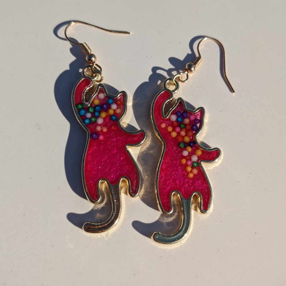 Cat Candy Sprinkles Cat Handmade Rainbow Pink Cute Kawaii Lightweight - Picture 8 of 11